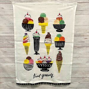 Treat Yourself Ice Cream Print Tea Towel